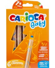 Σετ χρωματιστά μολύβια Carioca Baby 3 σε 1 - 6 χρώματα, με δώρο ξύστρα -1