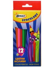 Χρωματιστά μολύβια B-Max - Ecocolor,12 χρώματα -1