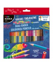 Χρωματιστά μολύβια Kidea - 24 τεμάχια, 48 χρώματα, με δύο μύτες -1