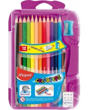 Χρωματιστά μολύβια Maped Color Peps - 12 χρώματα, μωβ κουτί