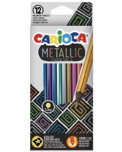 Χρωματιστά μολύβια Carioca - Metallic, 12 χρώματα -1