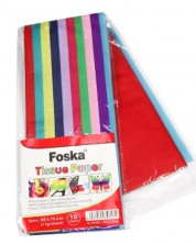 Χρωματιστό χαρτί Foska - 50x75 cm, 10 χρώματα -1