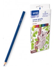 Χρωματιστά μολύβια SpreeArt - Εξαγωνικό, Ø 2,65 χλστ., 12 τεμάχια