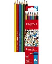 Χρωματιστά μολύβια ακουαρέλας Caran d'Ache School - 6 χρώματα -1