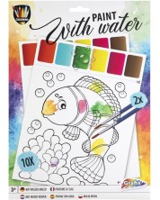 Δημιουργικό σετ Grafix Colouring -για ζωγραφική με νερό, 10 φύλλα και 2 πινέλα