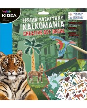 Δημιουργικό σετ με αυτοκόλλητα Kidea - Ζώα