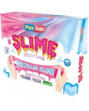 Δημιουργικό σετ Play-Toys - Φτιάξτε το δικό σας slime, Metallic -1