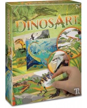 Δημιουργικό σετ  DinosArt -Τέχνη με άμμο και αλουμινόχαρτο, Δεινόσαυροι -1