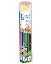 Χρωματιστά μολύβια Staedtler Noris Colour 185 - 12 χρώματα, σε μεταλλικό δοχείο