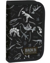Κασετίνα με σχολικά είδη Derform BackUp - Black dinosaurs, 1 φερμουάρ