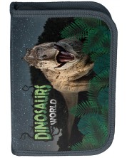 Κασετίνα με σχολικά είδη  Paso Dinosaur -1 φερμουάρ