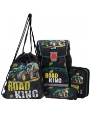 Σχολικό σετ  ABC 123 Road King - 2023,  σακίδιο πλάτης, αθλητική τσάντα  και  δύο κασετίνες  -1