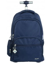 Σχολική τσάντα με ρόδες  Milan 1918 - με 2 θήκες, σκούρο μπλε, 25 l