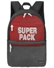 Σχολικό σακίδιο S. Cool Super Pack - Red and Black, με 1 θήκη -1