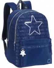 Σχολικό σακίδιο πλάτης Marshmallow - Little Star, με 2 θήκες, σκούρο μπλε