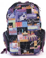 Σχολική τσάντα Lizzy Card Go Travel Black Map - Teen +