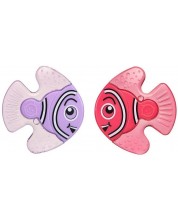 Καταπραϋντικά μασήματα με δροσιστική δράση Vital Baby -Ψάρι, 2 τεμάχια, μωβ και ροζ -1