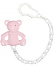 Αλυσίδα πιπίλας Wee Baby - Toy,ροζ αρκούδα