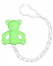 Αλυσίδα πιπίλας Wee Baby - Toy,πράσινη αρκούδα