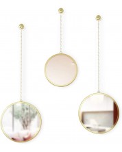 Κρεμαστοί καθρέφτες Umbra - Dima Round, 3 τεμαχίων, χρυσοί -1