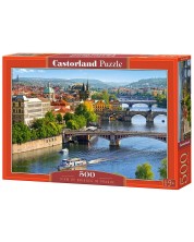 Παζλ Castorland 500 κομμάτια - Θέα προς τις γέφυρες της Πράγας