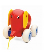 Μωρό ελεφαντάκι για έλξη Viking Toys, 14 cm, κόκκινο -1