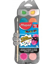 Ακουαρέλα με πινέλο Maped Color Peps - 12 χρώματα
