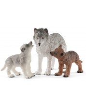 Σετ φιγούρες Schleich Wild Life - Μητέρα λύκος με τα μικρά της -1