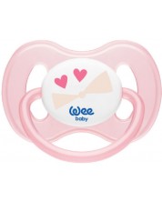 Πιπίλα Wee Baby - πεταλούδα, 6-18 μηνών, ροζ με κορδέλα -1