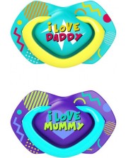 Πιπίλες Canpol Light touch -Neon love,6-18 μηνών, 2 τεμάχια, μπλε