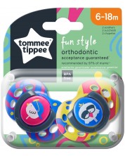 Πιπίλες Tommee Tippee - Fun Style, 6-18 μηνών,2 τεμάχια