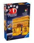 3D Παζλ Ravensburger 216 κομμάτια - Η Αψίδα του Θριάμβου τη νύχτα - 1t