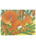 Ξύλινο παζλ Goki - Ζώα του δάσους, ποικιλία - 4t