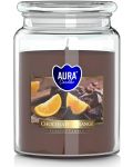 Αρωματικό κερί Bispol Aura - Chocolate and Orange, 500 g - 1t