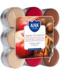 Αρωματικά κεριά ρεσώ  Bispol Aura - Apple-Cinnamon, 18 τεμάχια - 1t