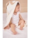 Βρεφική πετσέτα με κουκούλα Bio Baby -  Από οργανικό βαμβάκι, 80 x 80 cm, μπεζ - 4t