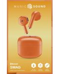 Ασύρματα ακουστικά Cellularline - Music Sound Swag, TWS, πορτοκαλί - 2t