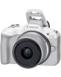 Φωτογραφική μηχανή Mirrorless  Canon - EOS R50, RF-S 18-45mm, f/4.5-6.3 IS STM, λευκό - 2t