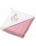 Βρεφική πετσέτα με κουκούλα Babyono - 85 х 85 cm, ροζ - 1t