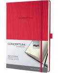 Σημειωματάριο Sigel Conceptum - με γραμμές, A4, κόκκινο - 2t
