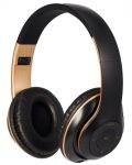 Ασύρματα ακουστικά με μικρόφωνο Xmart - 06R, μαύρο/χρυσό - 1t