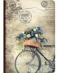 Σημειωματάριο Lastva Retro Media - Ποδήλατο  με λουλούδια, A5 - 1t