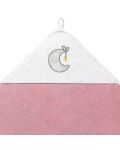 Βρεφική πετσέτα με κουκούλα Babyono - 85 х 85 cm, ροζ - 2t