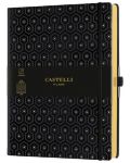 Σημειωματάριο Castelli Copper & Gold - Honeycomb Gold, 19 x 25 cm, με γραμμές - 1t