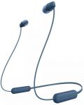 Ασύρματα ακουστικά με μικρόφωνο Sony - WI-C100, μπλε - 1t