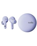 Ασύρματα ακουστικά Sudio - A2, TWS, ANC, μωβ - 1t