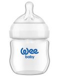 Γυάλινο μπιμπερό  Wee Baby - Natural, 125 ml - 1t