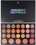 BH Cosmetics Παλέτα σκιών και ρουζ Neutral Nouveau, 26 χρώματα - 1t