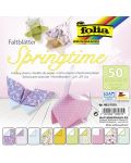 Μπλοκ με χρωματιστά χαρτιά origami Folia - Άνοιξη - 1t