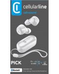 Ασύρματα ακουστικά Cellularline - Pick, TWS, λευκά - 2t